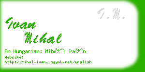 ivan mihal business card